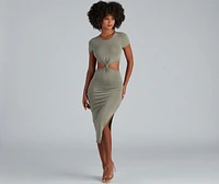 Thinking About Knit Cutout Midi Dress