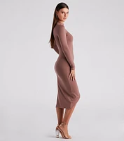 A Casual Slay Ruched Midi Dress