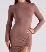 A Casual Slay Ruched Midi Dress