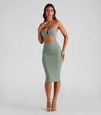 Beach Beauty Halter O-Ring Dress