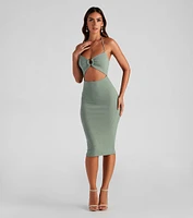 Beach Beauty Halter O-Ring Dress