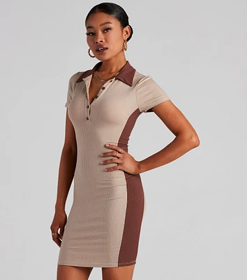 Keep Knit Chill Color Block Mini Dress