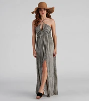Life Made Easy Linen Halter Maxi Dress