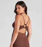 Options Open O-Ring Midi Dress