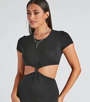 Thinking About Knit Cutout Midi Dress