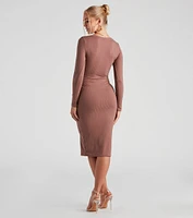 Step It Up Henley Knit Midi Dress