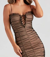 Major Flirt Polka Dot Two Tone Mini Dress