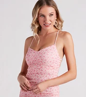 Dream Look Floral Ruched Mini Dress