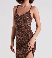 Paisley Babe V-Neck Midi Dress