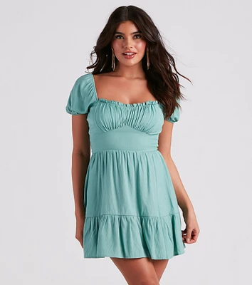 Sweet Like Honey Linen Skater Dress