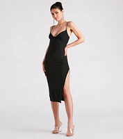 Effortless Romance V-Neck Midi Dress