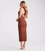 Flirt With Confidence Strappy Back Midi Dress