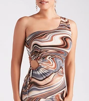 Looking Marvelous One Shoulder Midi Dress
