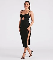 Elevated Perfection Cutout Midi Dress