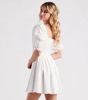 Give Me Butterflies Square Neck Skater Dress