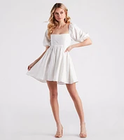 Give Me Butterflies Square Neck Skater Dress