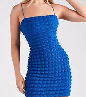Totally Iconic Bubble Mesh Bodycon Mini Dress