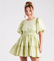 Summer Breeze Ruffled Cotton Skater Dress