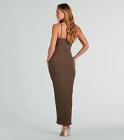 Everyday Charmer Basic Rib Knit Maxi Dress