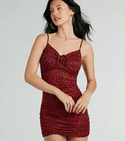 Flirty Floral Sweetheart Bodycon Mini Dress
