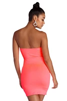Glow Up Neon Strapless Mini Dress