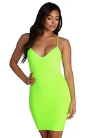 Lace Up Neon Mini Dress