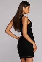 Ruche Hour Sleeveless Mini Dress