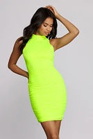 Ruche Hour Sleeveless Mini Dress