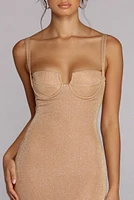 Golden Glam Glitter Mini Dress