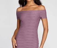 Totally Textured Off Shoulder Dress