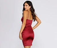 Sweetheart Satin Mini Dress