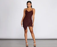 Glitter Wrap Knit Mini Dress