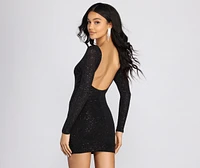 Glitter Cutie Long Sleeve Mini Dress