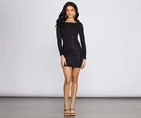 Glitter Cutie Long Sleeve Mini Dress