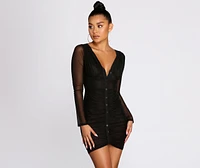 Talk Of The Town Ruched Mini Dress