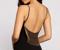 Fab and Fierce Fringe Open Back Mini Dress
