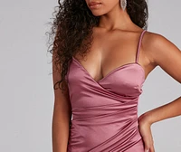 Wrapped Sleek Satin Mini Dress