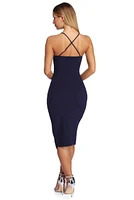 Wrapped Style Midi Dress