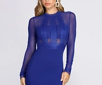Too Royal Mesh Bodycon Dress