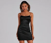 She's A Keeper Satin Mini Dress