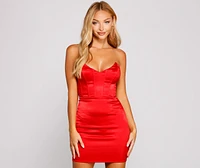 Too Hot To Handle Satin Mini Dress