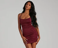 Dance Till Dawn Lace-Up Mini Dress