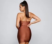Major Headturner Halter Cutout Mini Dress