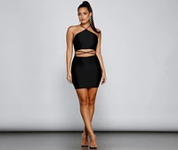 Major Headturner Halter Cutout Mini Dress