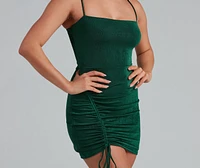 Steal The Show Ruched Mini Dress