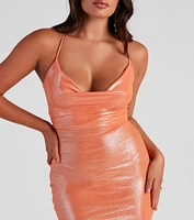 Life Of The Party Metallic Short Dress