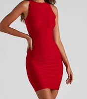 Trendy Textures Sleeveless Mini Dress