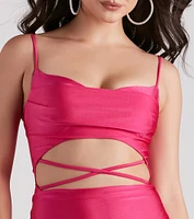 Party Town V-Neck Cutout Mini Dress
