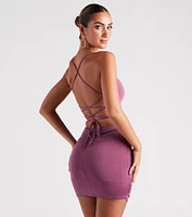 Dance Till Dawn Lace-Up Mini Dress