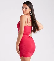 Sweet And Spicy Scoop Neck Mini Dress